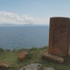 Khachkar overlooking Lake Sevan Khachkar overlooking Lake Sevan